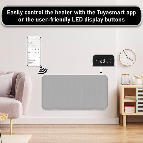 Mylek Radiator Mica Panel Heater, Wifi Enabled Smart APP 2000W Electric, Triac Thermostat