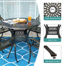 Breeins Set of 5 Retro Garden Bistro Set Cast Aluminum with Cushions