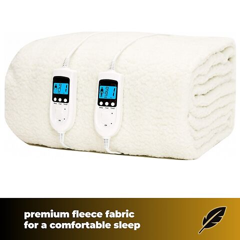 Homefront Double Electric Luxury Fleece Blanket With 9 Heat Settings And Timer Digital Control