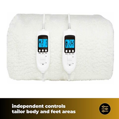 Homefront Double Electric Luxury Fleece Blanket With 9 Heat Settings And Timer Digital Control