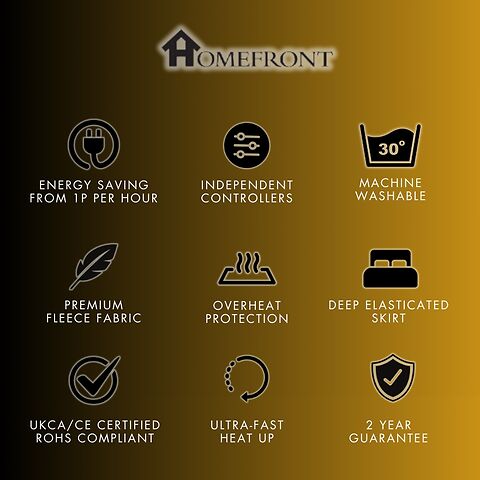 Homefront Double Electric Luxury Fleece Blanket With 9 Heat Settings And Timer Digital Control