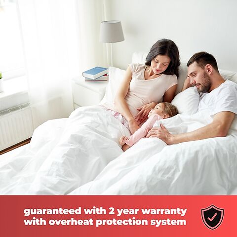 Cozy Night Electric Blanket Heated with 3 Heat Settings - Quick Fit Underblanket - Fleece Material Machine Washable