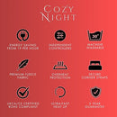 Cozy Night Electric Blanket Heated with 3 Heat Settings - Quick Fit Underblanket - Fleece Material Machine Washable