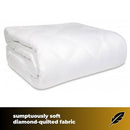 GlamHaus Electric Blanket - Fitted Mattress Bed Cover - White Diamond Quilted - Settings For Feet And Body, Timer