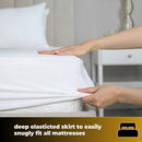 GlamHaus Electric Blanket - Fitted Mattress Bed Cover - White Diamond Quilted - Settings For Feet And Body, Timer