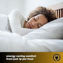 GlamHaus Electric Blanket - Fitted Mattress Bed Cover - White Diamond Quilted - Settings For Feet And Body, Timer
