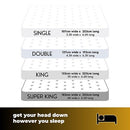 GlamHaus Electric Blanket - Fitted Mattress Bed Cover - White Diamond Quilted - Settings For Feet And Body, Timer
