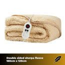 Cozy Night Electric Heated Throw Blanket - 9 Heat Settings & 9 Timer Settings Machine Washable Luxurious Sherpa Fleece Grey Lilac