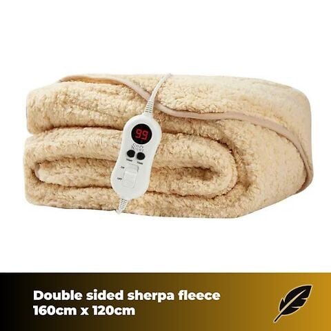 Cozy Night Electric Heated Throw Blanket - 9 Heat Settings & 9 Timer Settings Machine Washable - Luxurious Sherpa Fleece Grey