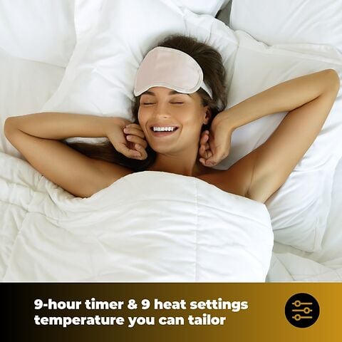 Cozy Night Electric Heated Throw Blanket - 9 Heat Settings & 9 Timer Settings Machine Washable Luxurious Sherpa Fleece Grey Lilac