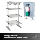 GlamHaus Digital Electric Clothes Airer Heated Drying Rack- 4-Tier Extendable Dryer With Cover 300w