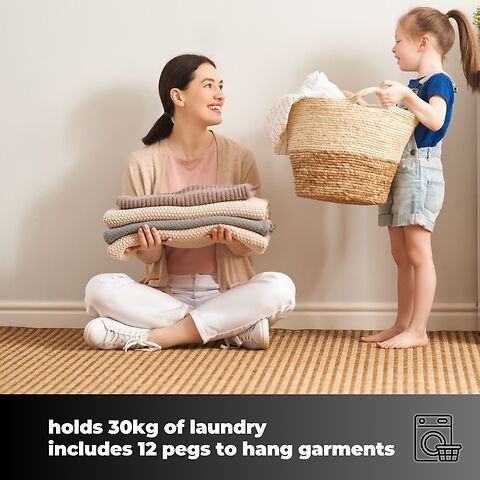 GlamHaus Digital Electric Clothes Airer Heated Drying Rack- 4-Tier Extendable Dryer With Cover 300w