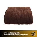 Homefront Electric Heated Throw In Chocolate. Easy To Use Digital Control - Machine Washable - Ultra Soft, Cosy Finish