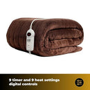 Homefront Extra Large Electric Heated Throw In Chocolate And Cream Easy To Use, Digital Control - Machine Washable
