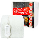 Cozy Night Electric Blanket Heated with 3 Heat Settings - Quick Fit Underblanket - Fleece Material Machine Washable
