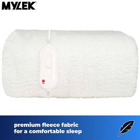 Mylek Electric Blanket King Size Bed Premium Fleece Underblanket Dual Control With Elasticated Skirt