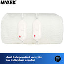 Mylek Electric Blanket King Size Bed Premium Fleece Underblanket Dual Control With Elasticated Skirt