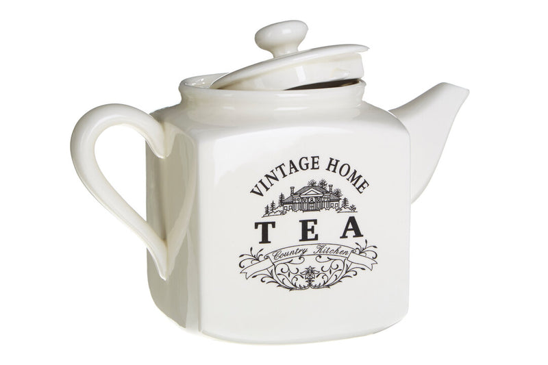 Vintage Home Big Cream Square Teapot