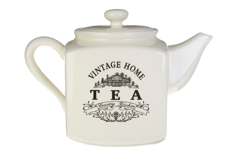 Vintage Home Big Cream Square Teapot