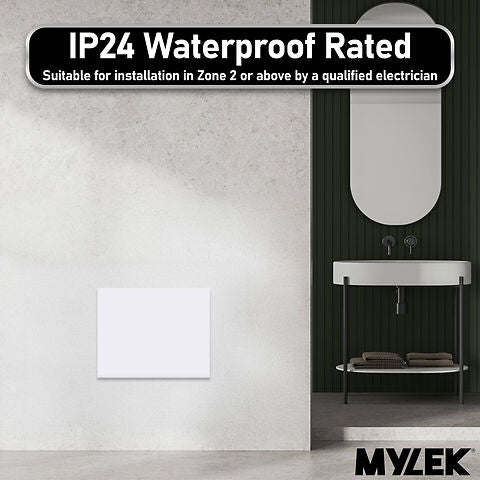 MYLEK Wall Mounted Slimline White Panel Heater Daily And Weekly Timer, Digital Thermostat