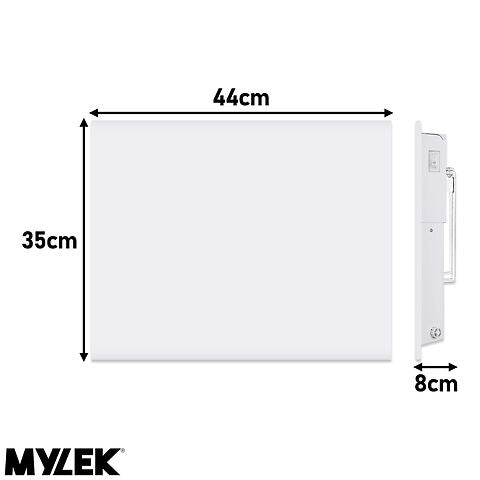 MYLEK Wall Mounted Slimline White Panel Heater Daily And Weekly Timer, Digital Thermostat
