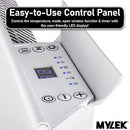 MYLEK Wall Mounted Slimline White Low Level Panel Heater 1000w Daily and Weekly Timer, Digital Thermostat