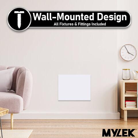 MYLEK Wall Mounted Slimline White Panel Heater Daily And Weekly Timer, Digital Thermostat