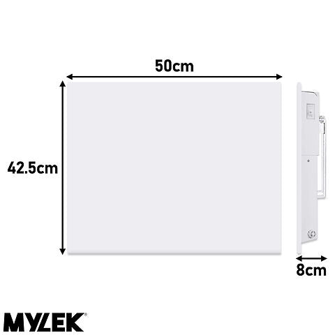 MYLEK Wall Mounted Slimline White Panel Heater Daily And Weekly Timer, Digital Thermostat