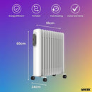 Mylek Oil Filled Radiator Electric Heater Portable With Adjustable Thermostat - White