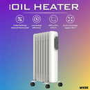 Mylek Oil Filled Radiator Electric Heater Portable With Adjustable Thermostat - White