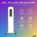 Mylek Oil Filled Radiator Electric Heater Portable With Adjustable Thermostat - White