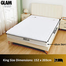GlamHaus Electric Blanket - Fitted Mattress Bed Cover - White Diamond Quilted - Settings For Feet And Body, Timer
