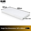GlamHaus Electric Blanket - Fitted Mattress Bed Cover - White Diamond Quilted - Settings For Feet And Body, Timer