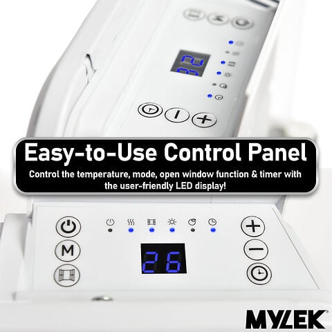 MYLEK Electric Panel Heater - Wall Mounted Or Free Standing 2000w
