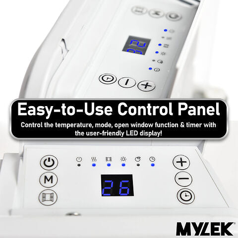 MYLEK Electric Panel Heater - Wall Mounted Or Free Standing 1000w