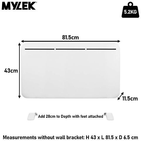 MYLEK Electric Panel Heater - Wall Mounted Or Free Standing 2000w