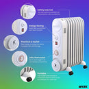 Mylek Oil Filled Radiator Electric Heater, Portable, Thermostat and 24hr Timer by Mylek 2000w