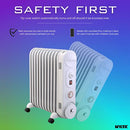 Mylek Oil Filled Radiator Electric Heater, Portable, Thermostat and 24hr Timer by Mylek 2000w