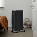 MYLEK Oil Filled Heater Radiator Thermostat 3 Heat Settings and Timer Charcoal Grey