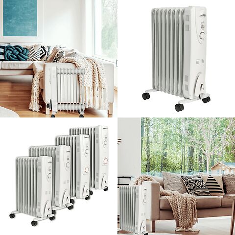 Mylek Oil Filled Electric Portable Heater Radiator with Adjustable Thermostat