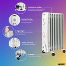 Mylek Oil Filled Electric Portable Heater Radiator with Adjustable Thermostat 2000w With Timer