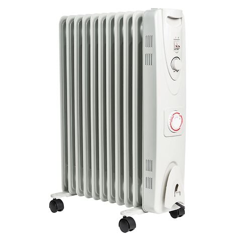 Mylek Oil Filled Electric Portable Heater Radiator With Adjustable Thermostat 2500w With Timer