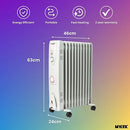 Mylek Oil Filled Electric Portable Heater Radiator with Adjustable Thermostat 2500w With Timer