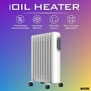 Mylek Oil Filled Radiator Electric Heater Portable With Adjustable Thermostat - White