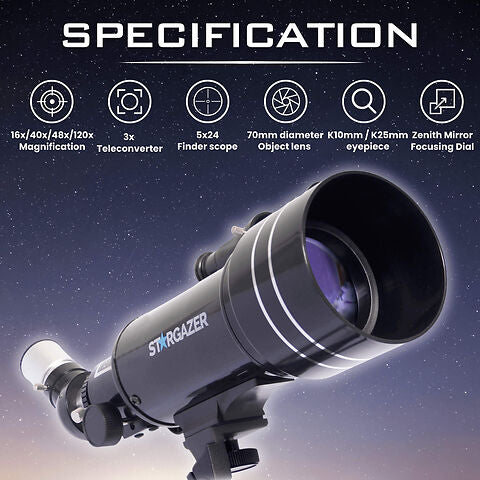 Stargazer Telescopes For Adults Beginners Kids Children - Portable Astronomy Telescope