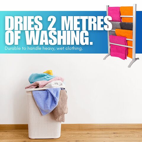 Homefront Electric Heated Clothes Airer Dryer Rack 90W Indoor Free Standing Deluxe Energy Efficient