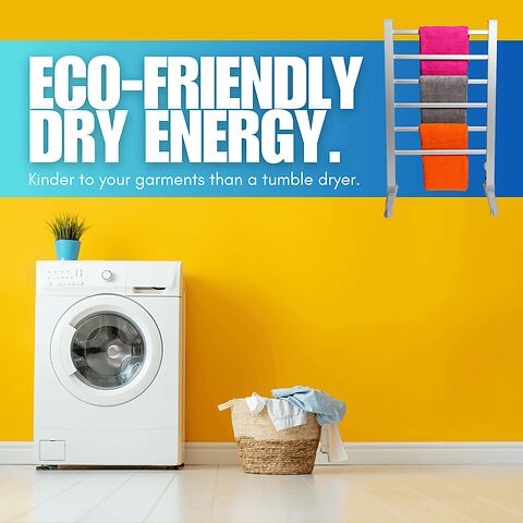 Homefront Electric Heated Clothes Airer Dryer Rack 90W Indoor Free Standing Deluxe Energy Efficient