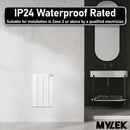 MYLEK Electric Radiator Panel Heater Ceramic White Eco Bathroom Safe Wall Mounted Or Free Standing With Timer Thermostat