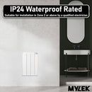 MYLEK Electric Radiator Panel Heater Ceramic White Eco 2000W Bathroom Safe Wall Mounted Or Free Standing With Timer Thermostat
