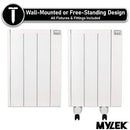 MYLEK Electric Radiator Panel Heater Ceramic White Eco 2000W Bathroom Safe Wall Mounted Or Free Standing With Timer Thermostat